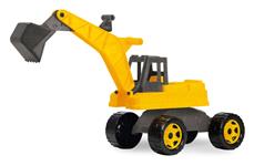 GIGA TRUCKS Eco Jätti Kaivinkone Potkuauto musta/keltainen, 70 cm