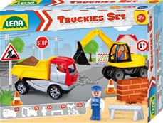 Lena Truckies -rakennustyömaasetti (mm. kippiauto ja kaivinkone)