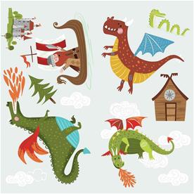 Lohikäärmeet ja viikingit seinätarrat-5