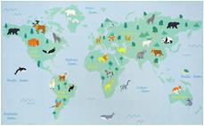 Maailman kartta De Luxe lasten matto 120 x 195 cm