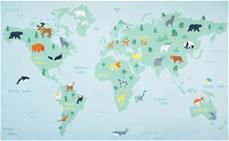 Maailman kartta De Luxe lasten matto 120x200 cm