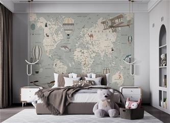 Maailmankartta tapetti 243 x 305 cm