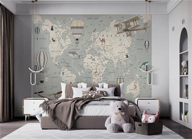 Maailmankartta tapetti 243 x 305 cm