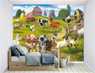 Maatilan hauska tapetti 243 x 305 cm