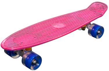   MCU-Sport Pinkki läpinäkyvä LED-valo rullalauta + ABEC7