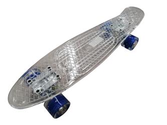   MCU-Sport Valkoinen läpinäkyvä LED-valo rullalauta + ABEC7-2