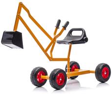 MegaLeg Metallinen kaivinkone HQ3 pyörillä  lapsille, Oranssi