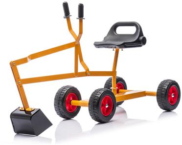 MegaLeg Metallinen kaivinkone HQ3 pyörillä  lapsille, Oranssi-2