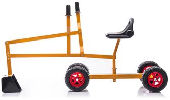 MegaLeg Metallinen kaivinkone HQ3 pyörillä  lapsille, Oranssi-3