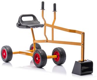 MegaLeg Metallinen kaivinkone HQ3 pyörillä  lapsille, Oranssi-4