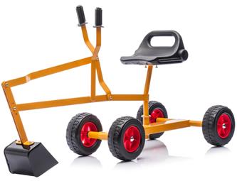 MegaLeg Metallinen kaivinkone HQ3 pyörillä  lapsille, Oranssi-5