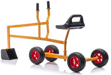 MegaLeg Metallinen kaivinkone HQ3 pyörillä  lapsille, Oranssi-6