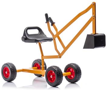 MegaLeg Metallinen kaivinkone HQ3 pyörillä  lapsille, Oranssi-7