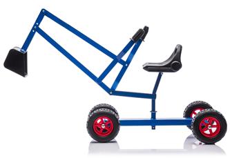 MegaLeg Metallinen kaivinkone HQ3 pyörillä lapsille, Sininen-2