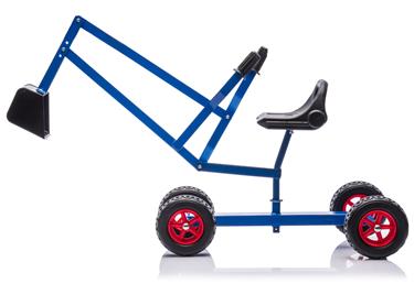 MegaLeg Metallinen kaivinkone HQ3 pyörillä lapsille, Sininen-2