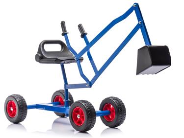 MegaLeg Metallinen kaivinkone HQ3 pyörillä lapsille, Sininen-3