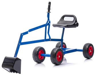 MegaLeg Metallinen kaivinkone HQ3 pyörillä lapsille, Sininen-4