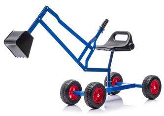 MegaLeg Metallinen kaivinkone HQ3 pyörillä lapsille, Sininen-5
