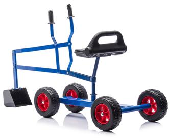 MegaLeg Metallinen kaivinkone HQ3 pyörillä lapsille, Sininen-6