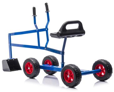 MegaLeg Metallinen kaivinkone HQ3 pyörillä lapsille, Sininen-6