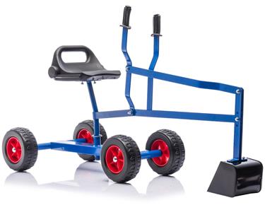 MegaLeg Metallinen kaivinkone HQ3 pyörillä lapsille, Sininen-7