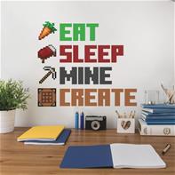 Minecraft Eat, Sleep, Mine, Create Seinätarra