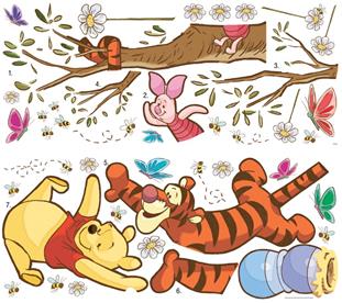 Nalle Puh ja hunaja seinätarrat-3