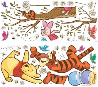 Nalle Puh ja hunaja seinätarrat-3