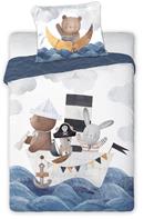 Nallekarhut veneessä Junior vuodevaatteet 100x135 cm