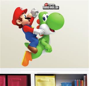 Nintendo Super Mario Bros ja Yoshi ja Mario Seinätarra