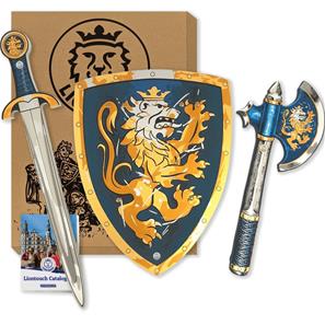 Noble Knight vaahtomiekka + kilpi + kirves, sininen-5
