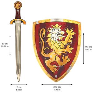 Noble Knight vaahtomiekka + kilpi, punainen-5