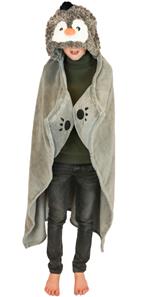 Noxxiez eläinpeitto hupulla - Pingviini-4