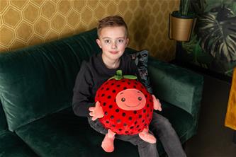 Noxxiez Jättipehmo, kädenlämmitin ja tyyny - Mansikka-4