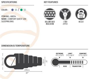 Pavillo Comfort Quest 200 makuupussi (220 x 75 x 50 cm)-4