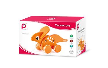 Pintoy puinen lelu Triceratops dinosaurus (alkaen 12 kk)-2