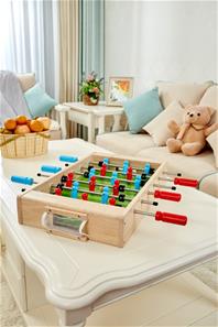 Pintoy  Puinen Pöytäjalkapallo ja jääkiekko 2-in-1 peli lapsille -4