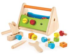 Pintoy työkalulaatikko lapsille + puisia tarvikkeita