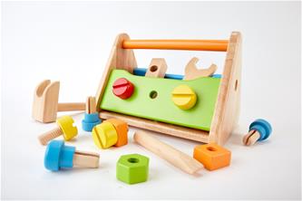 Pintoy työkalulaatikko lapsille + puisia tarvikkeita-2
