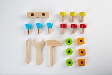 Pintoy työkalulaatikko lapsille + puisia tarvikkeita-6