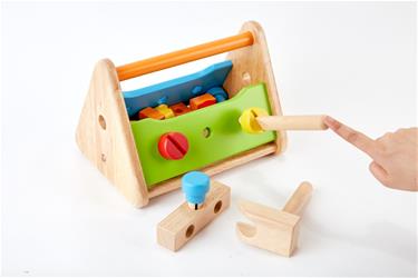 Pintoy työkalulaatikko lapsille + puisia tarvikkeita-7