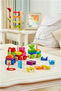 Pintoy vauvan lelu Juna ja 4 ystävää (alkaen 12 kk)-4