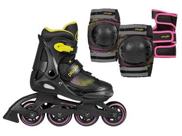 Playlife Joker Keltainen Glow Inline Skates rullaluistimet -paketti