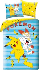 Pokemon Pikachu ja Scorbunny vuodevaatteet - 100 prosenttia puuvillaa