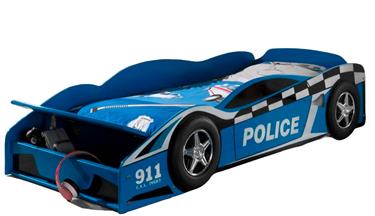 Poliisiauto Junior sänky, puu (140 cm)