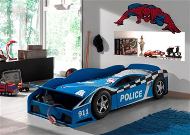 Poliisiauto Junior sänky, puu (140 cm)-2