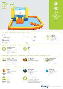  Pomppulinna Mega Vesipuisto ''Beach'' 365 x 340 x 152 cm-11