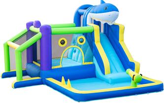  Pomppulinna Mega Vesipuisto ''Shark'' 405 x 345 x 254 cm