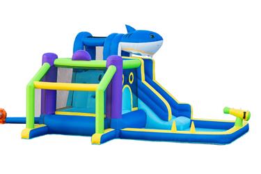  Pomppulinna Mega Vesipuisto ''Shark'' 405 x 345 x 254 cm-2