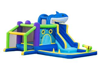  Pomppulinna Mega Vesipuisto ''Shark'' 405 x 345 x 254 cm-3